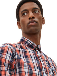 Tom Tailor Kariertes Hemd mit Kentkragen und Knopfleiste