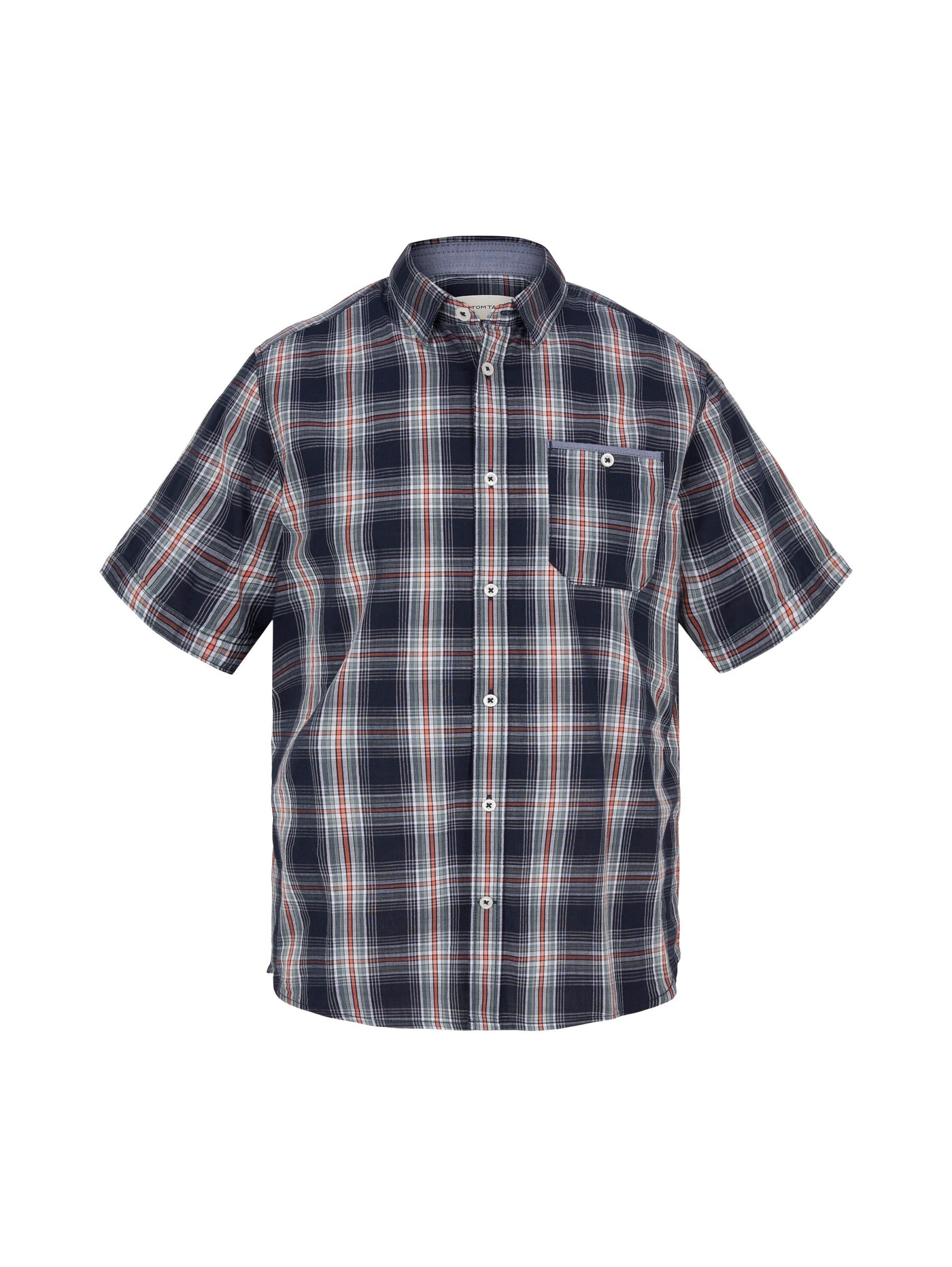 Tom Tailor Kariertes Hemd mit Kentkragen und Knopfleiste