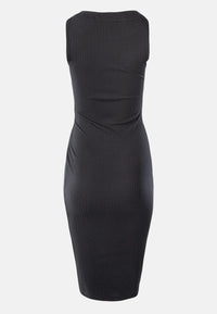 Guess Knielanges Kleid ERNESTINE KNOT mit Rundhalsausschnitt und Zierknöpfen in Slim Fit