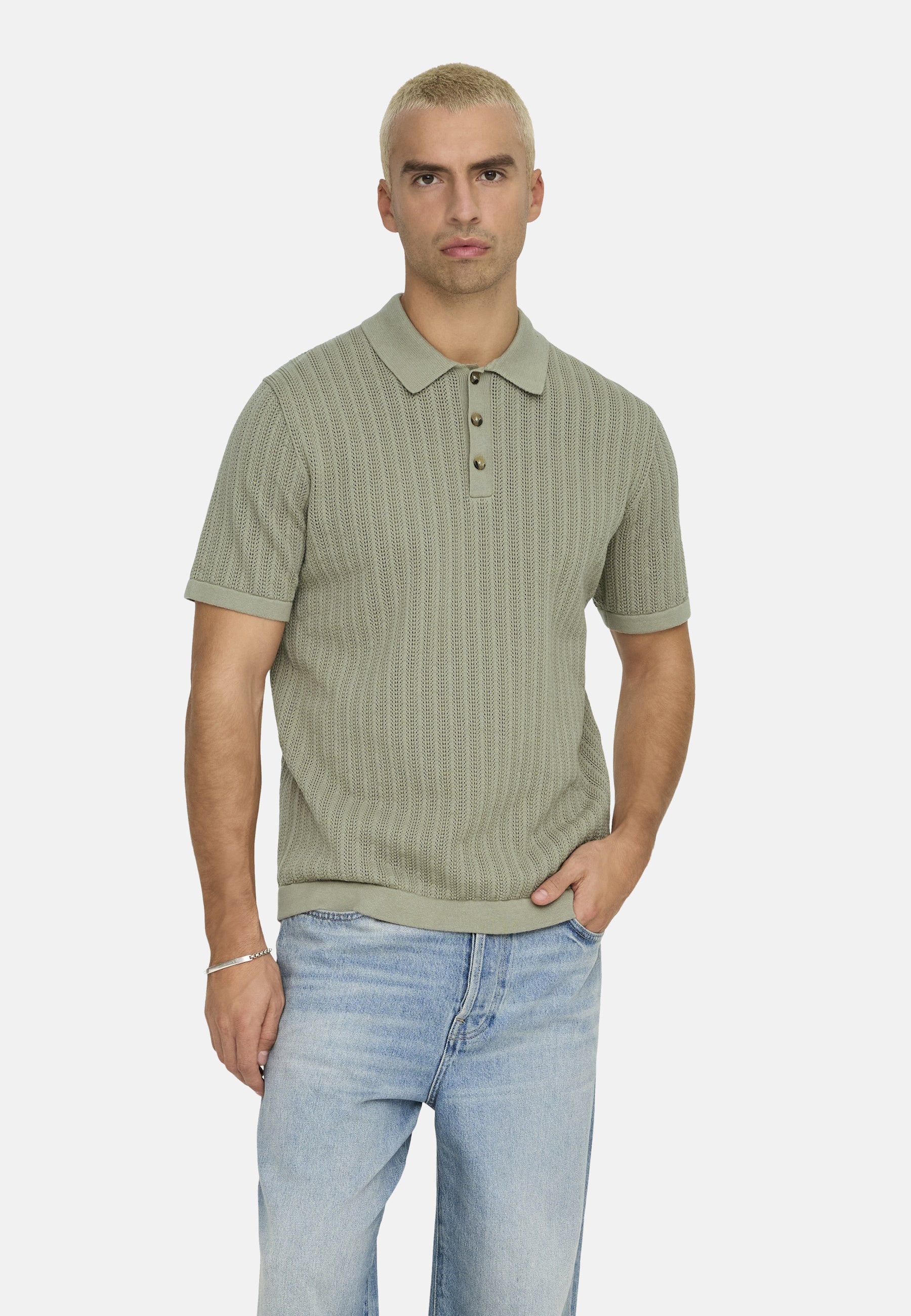 Only & Sons MOON Strickshirt mit Polokragen