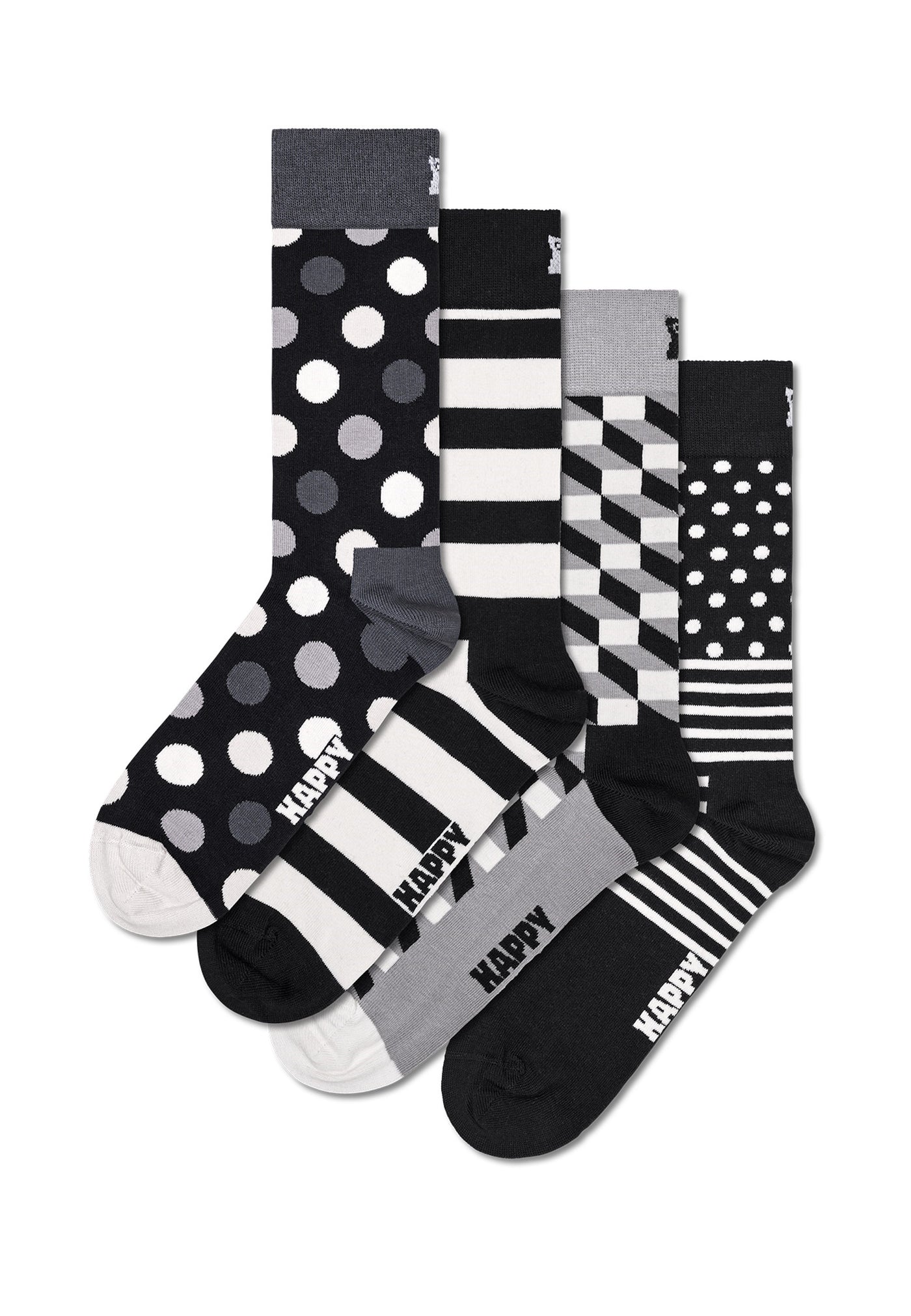 Happy Socks CLASSIC BLACK & WHITE Socken 4er Pack