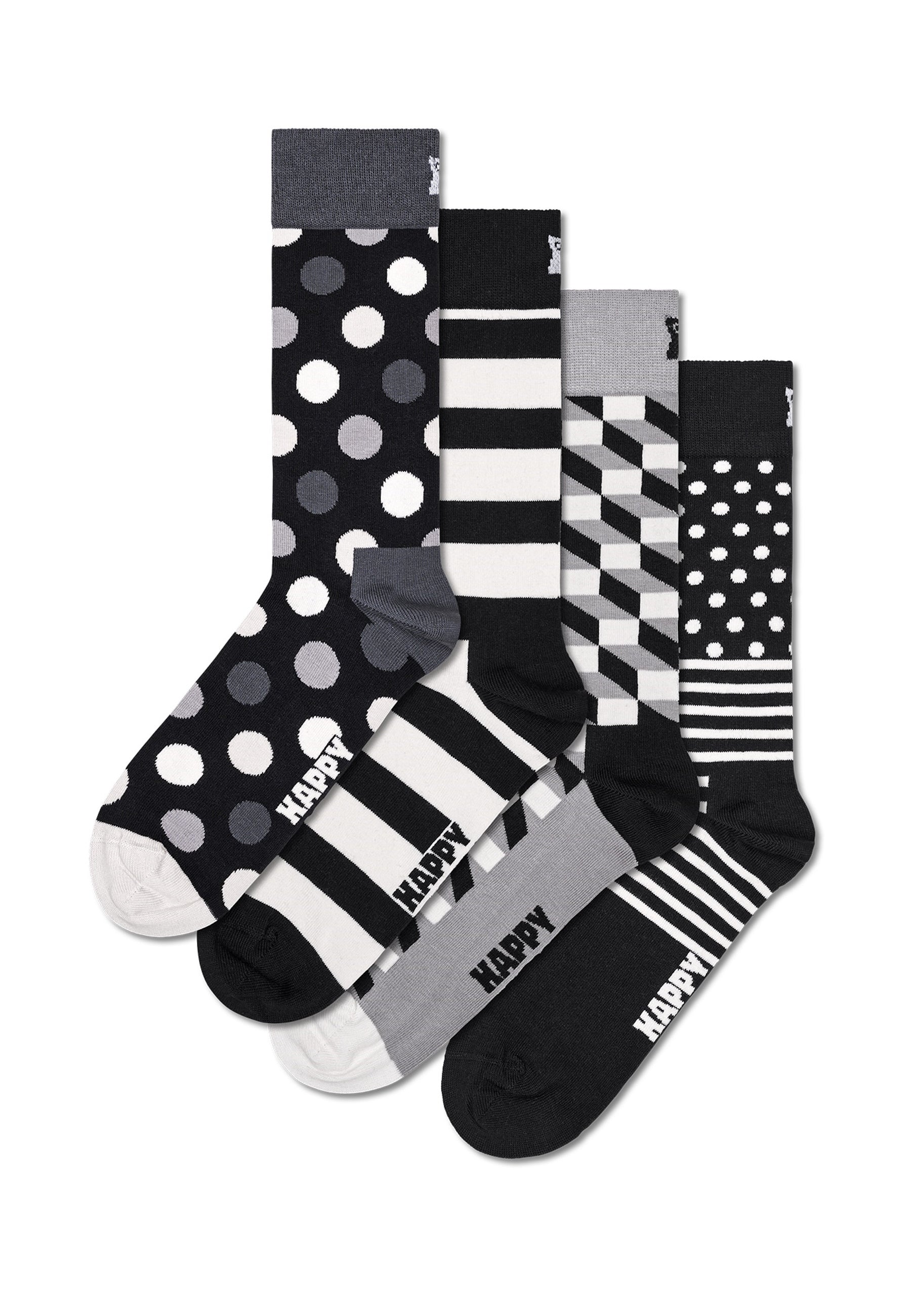 Happy Socks CLASSIC BLACK & WHITE Socken 4er Pack