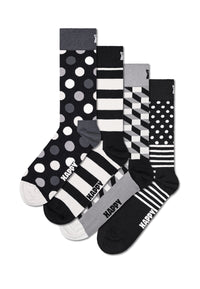 Happy Socks CLASSIC BLACK & WHITE Socken 4er Pack