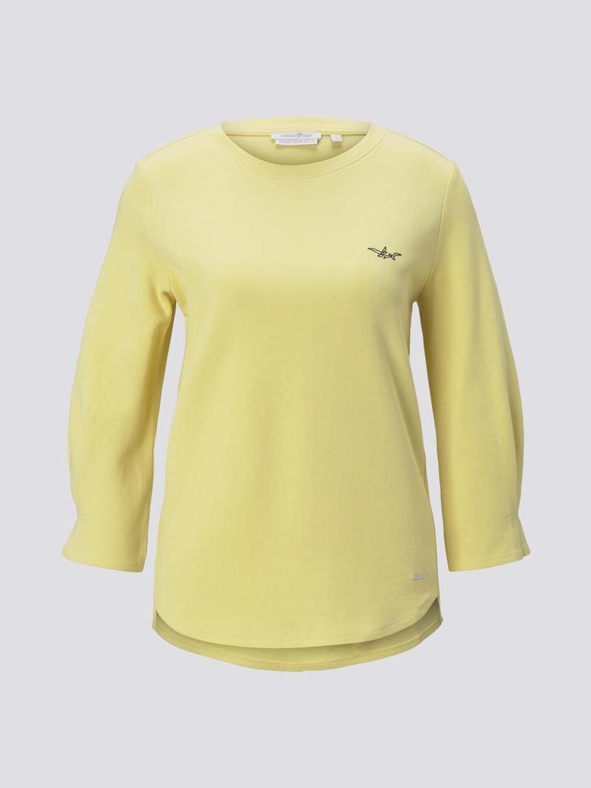 Tom Tailor Sweatshirt Longsleeve aus Bio Baumwolle R-Neck