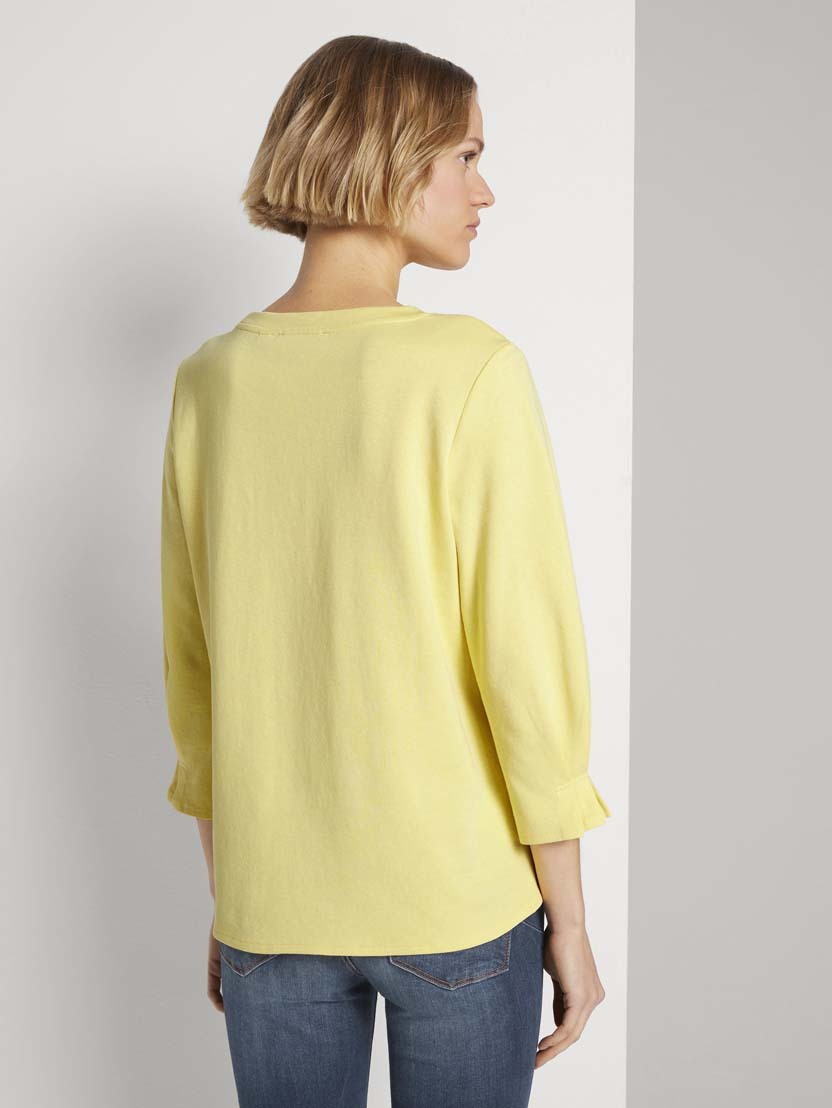 Tom Tailor Sweatshirt Longsleeve aus Bio Baumwolle R-Neck