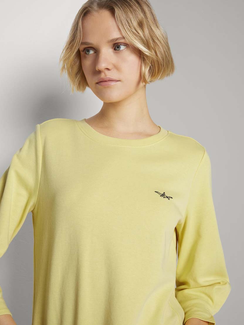 Tom Tailor Sweatshirt Longsleeve aus Bio Baumwolle R-Neck