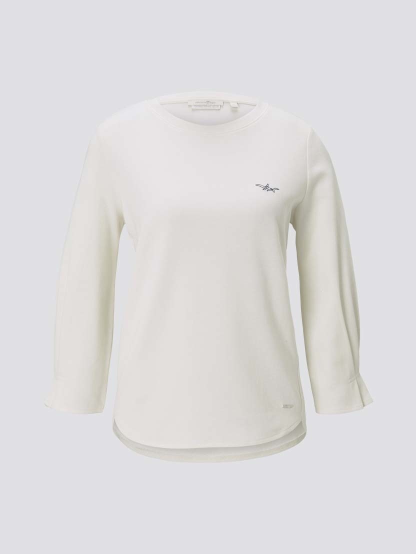 Tom Tailor Sweatshirt Longsleeve aus Bio Baumwolle R-Neck