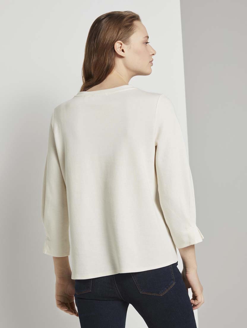 Tom Tailor Sweatshirt Longsleeve aus Bio Baumwolle R-Neck