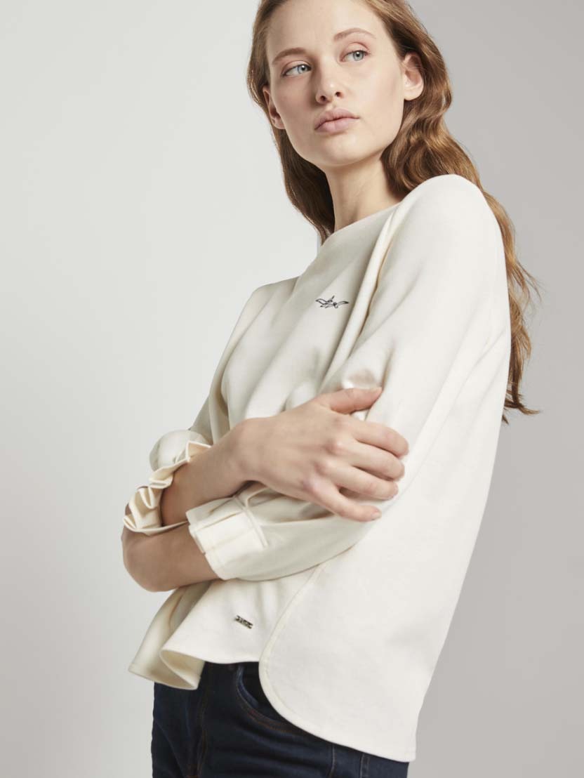 Tom Tailor Sweatshirt Longsleeve aus Bio Baumwolle R-Neck