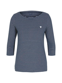 Tom Tailor Damenshirt gestreift 7/8 Arm Rundhals