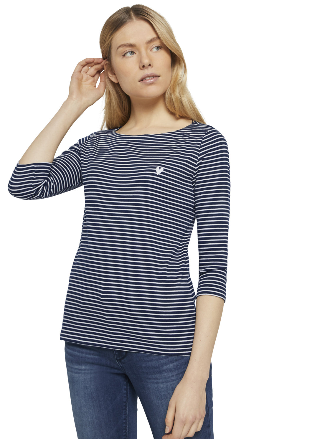 Tom Tailor Damenshirt gestreift 7/8 Arm Rundhals