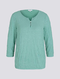 Tom Tailor T-Shirt gemustert mit elastischem Saum 7/8 Arm