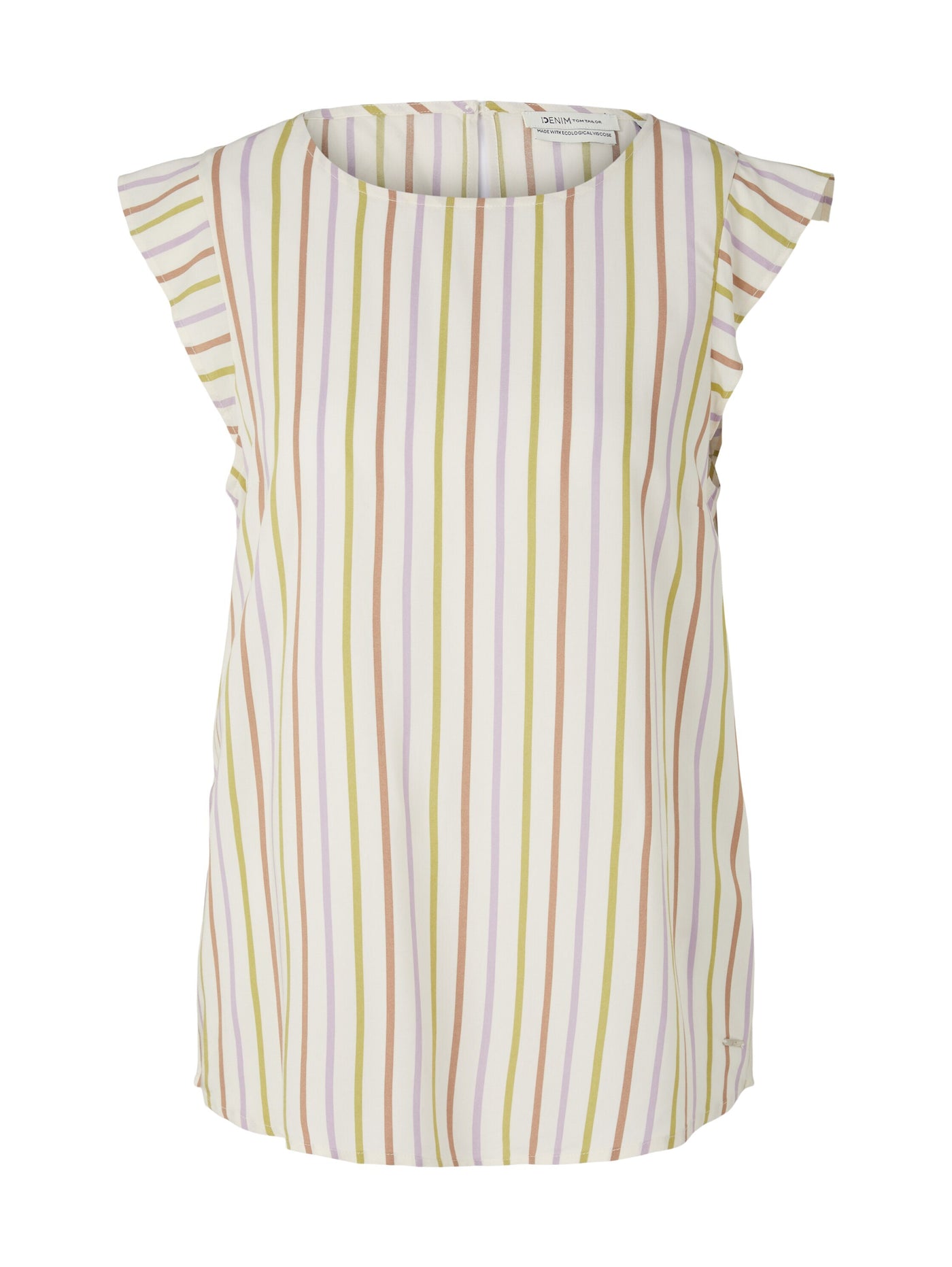 Tom Tailor Ärmellose Bluse mit Volants und U-Boot-Ausschnitt