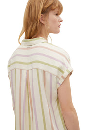 Tom Tailor Gestreifte Bluse mit Kentkragen und Knopfleiste