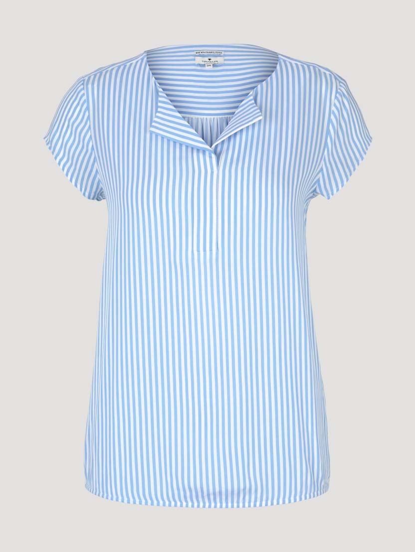 Tom Tailor Gemusterte Bluse Shirt mit LENZING ECOVERO