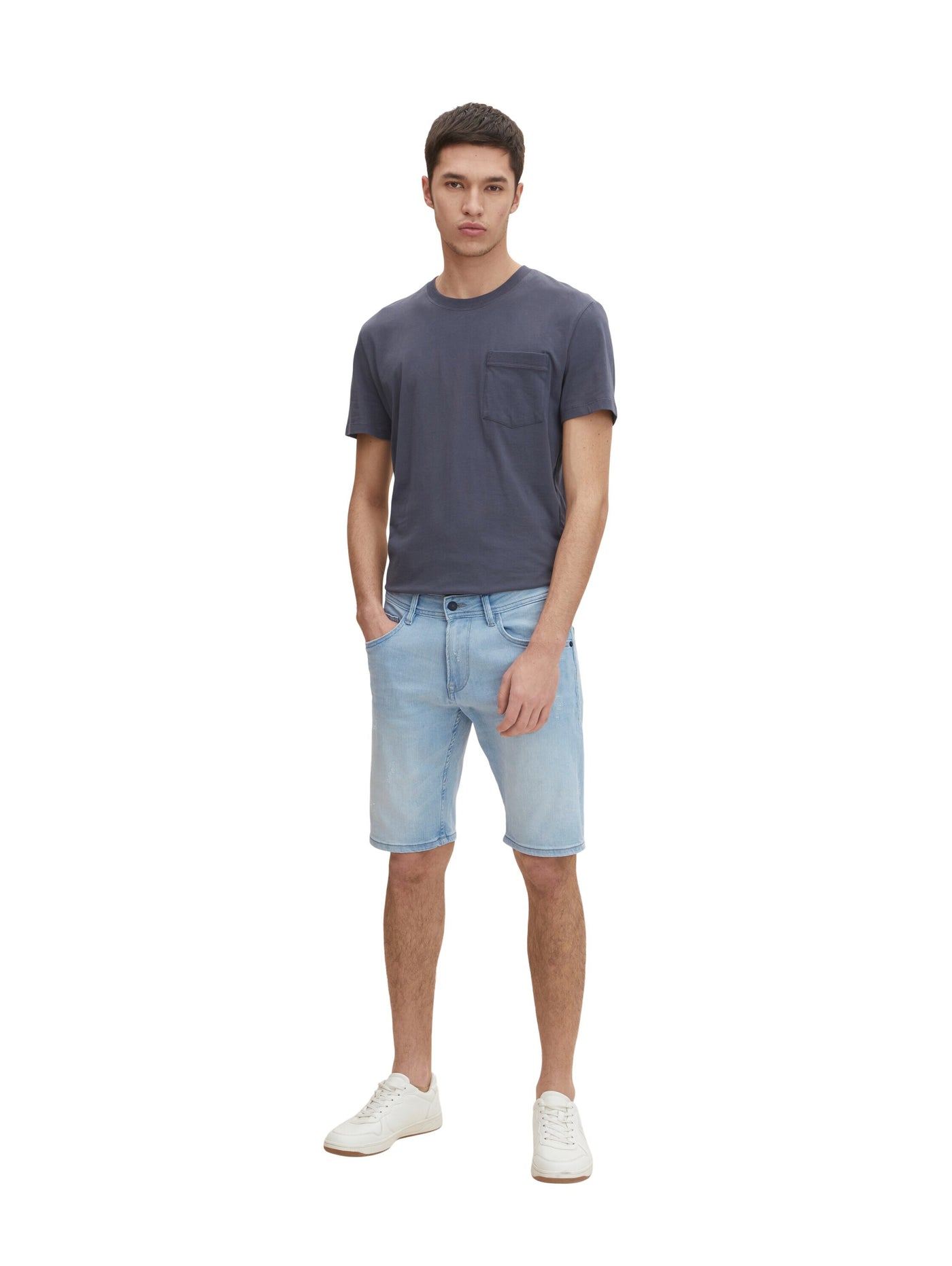 Tom Tailor Denim Male Shorts mit Gürtelschlaufen im 5-Pocket-Style
