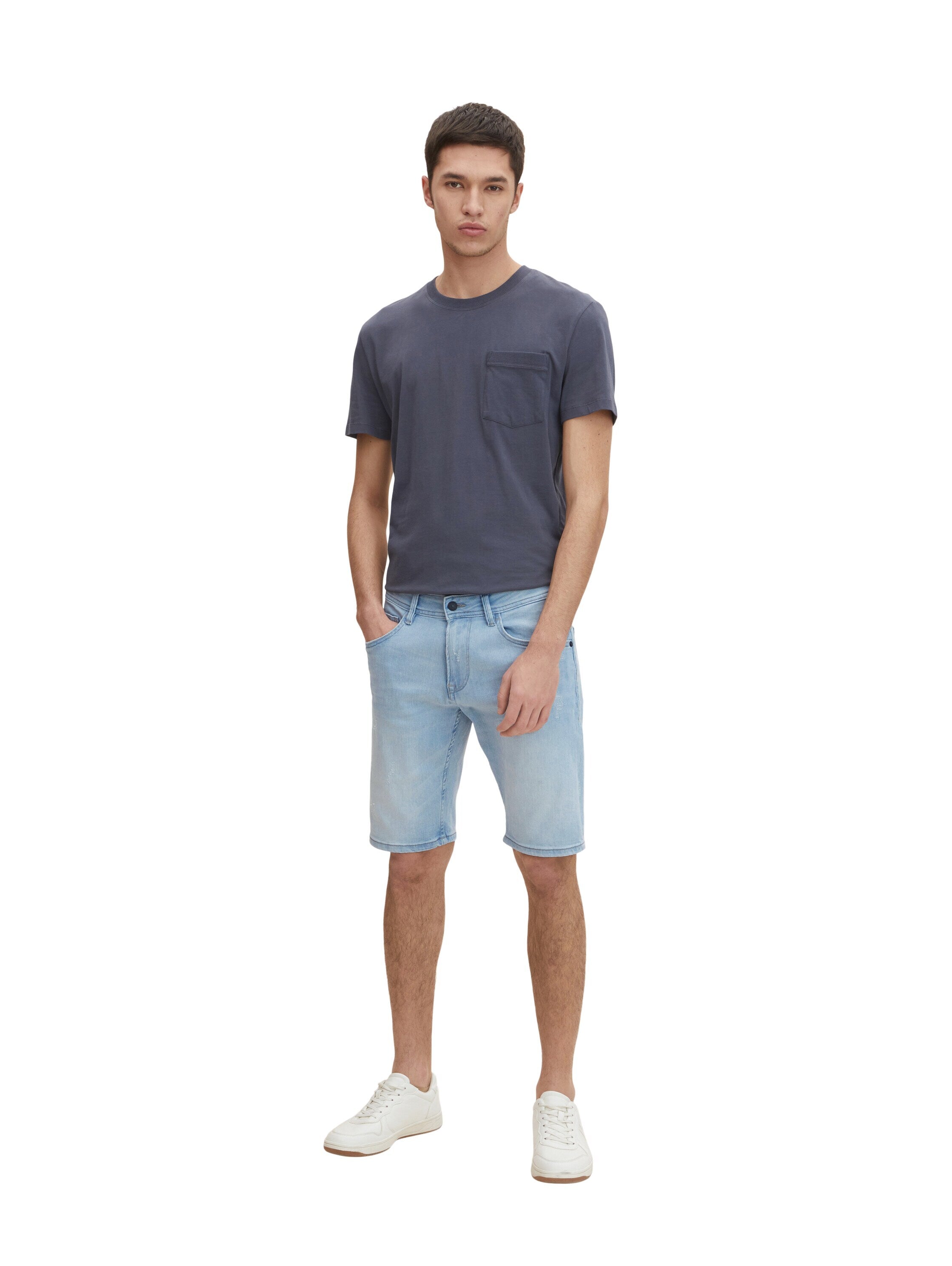 Tom Tailor Denim Male Shorts mit Gürtelschlaufen im 5-Pocket-Style