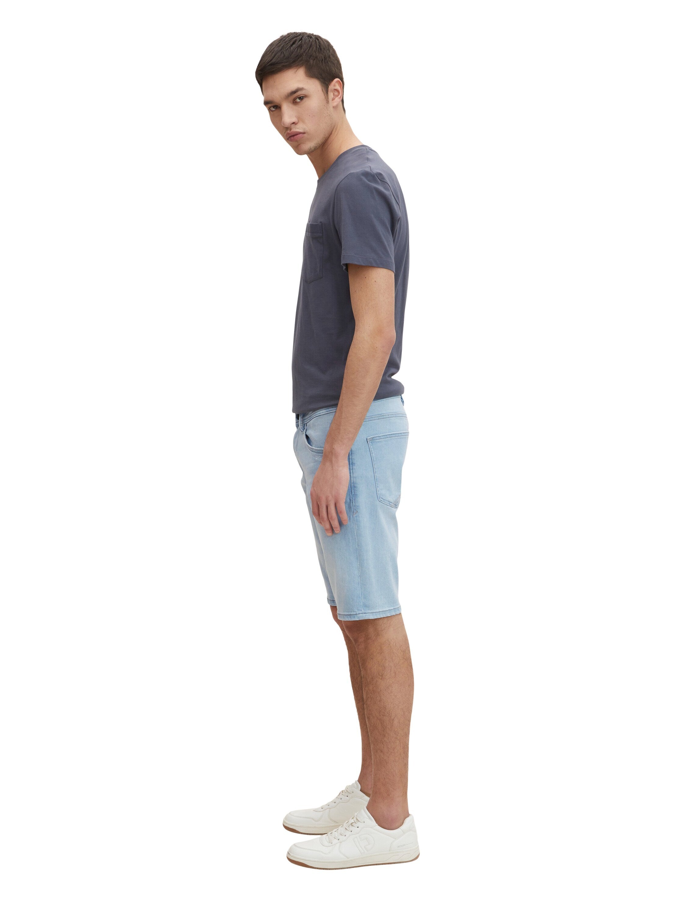 Tom Tailor Denim Male Shorts mit Gürtelschlaufen im 5-Pocket-Style