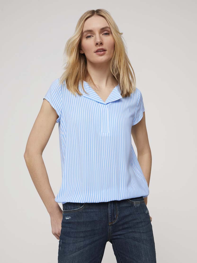 Tom Tailor Gemusterte Bluse Shirt mit LENZING ECOVERO