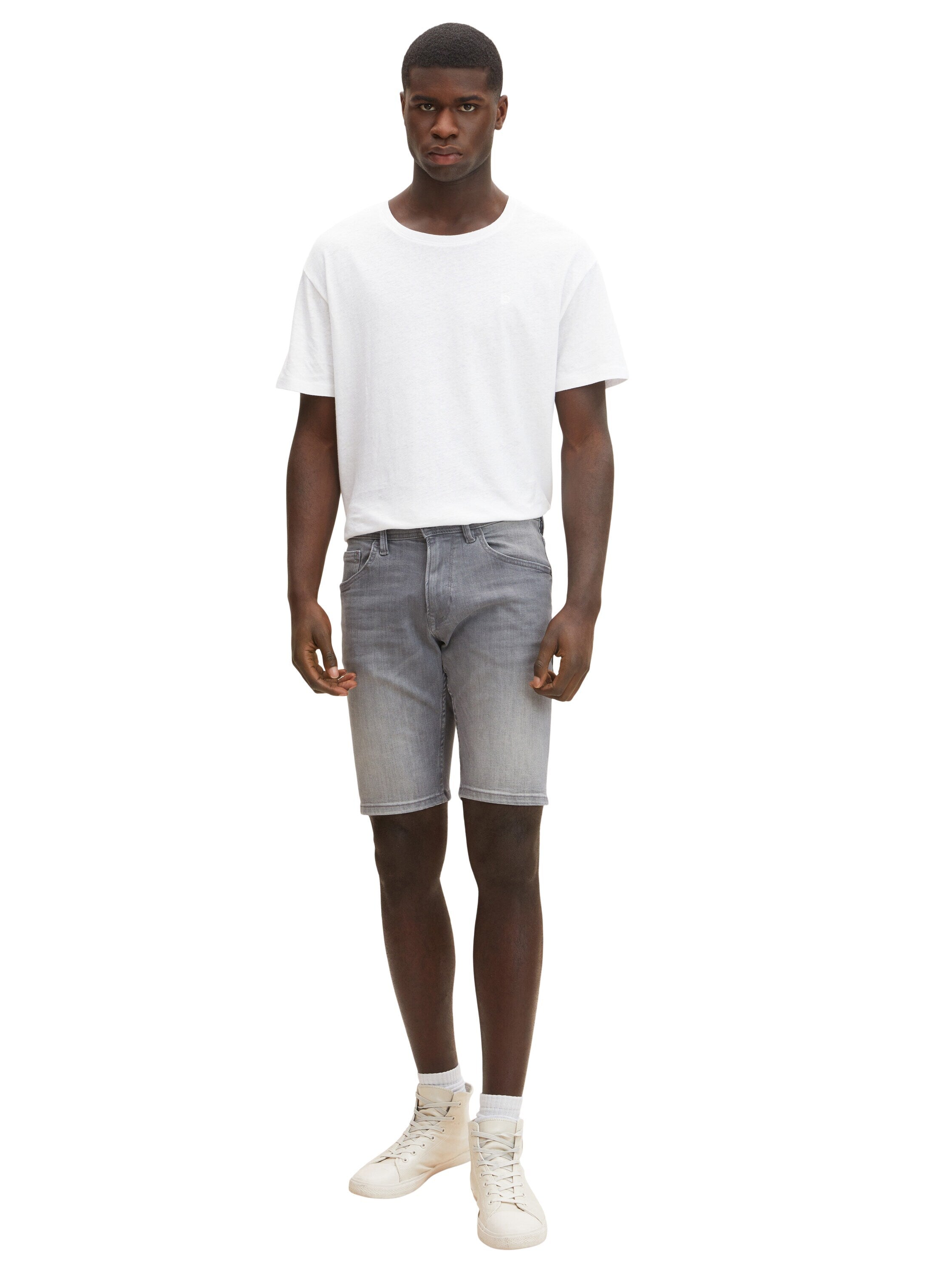 Tom Tailor Denim Male Shorts mit Gürtelschlaufen im 5-Pocket-Style