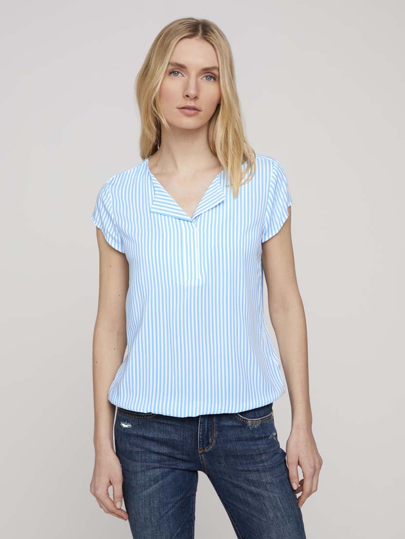 Tom Tailor Gemusterte Bluse Shirt mit LENZING ECOVERO