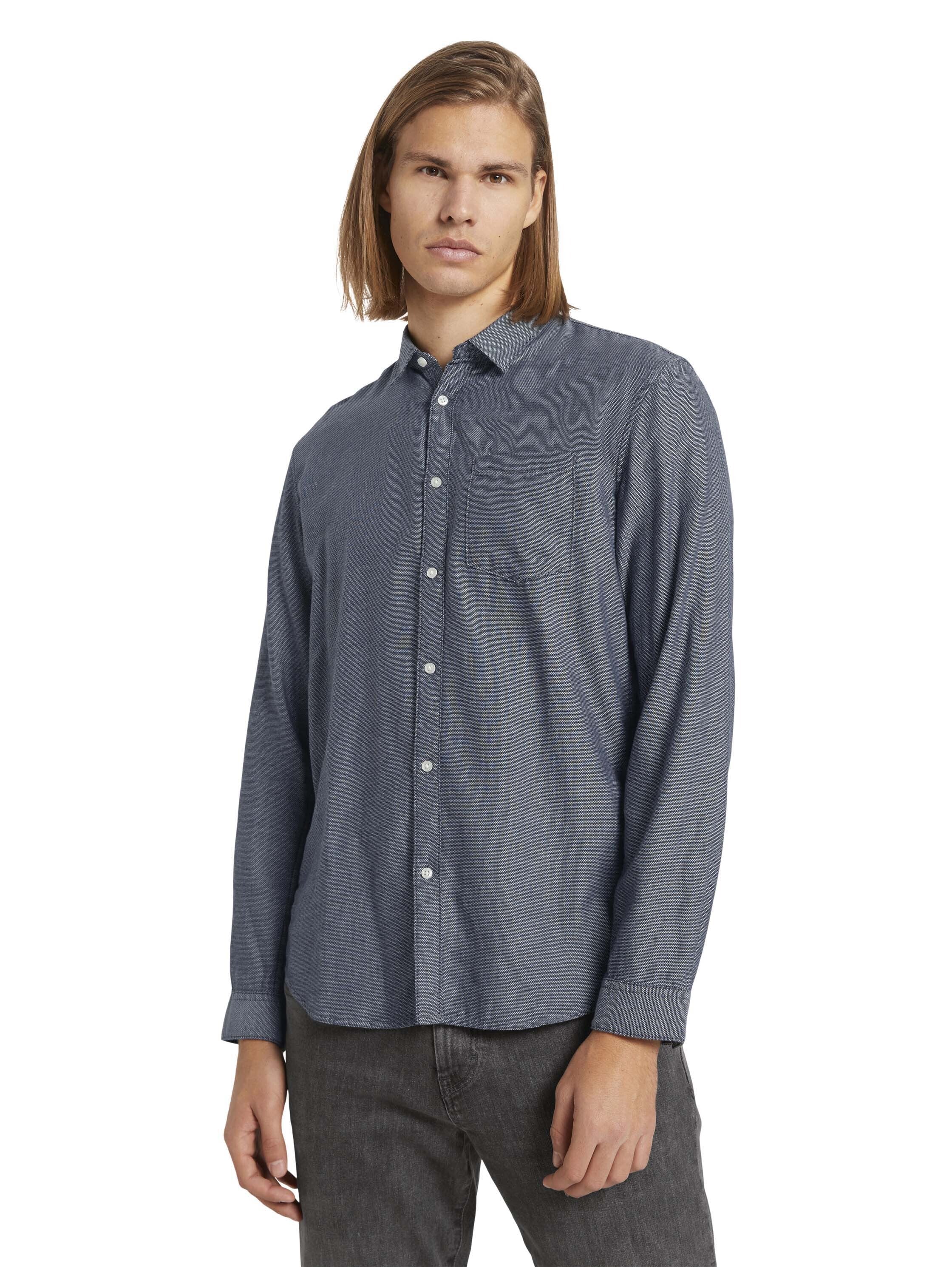 Tom Tailor Shirt fein strukturiert mit Bio Baumwolle