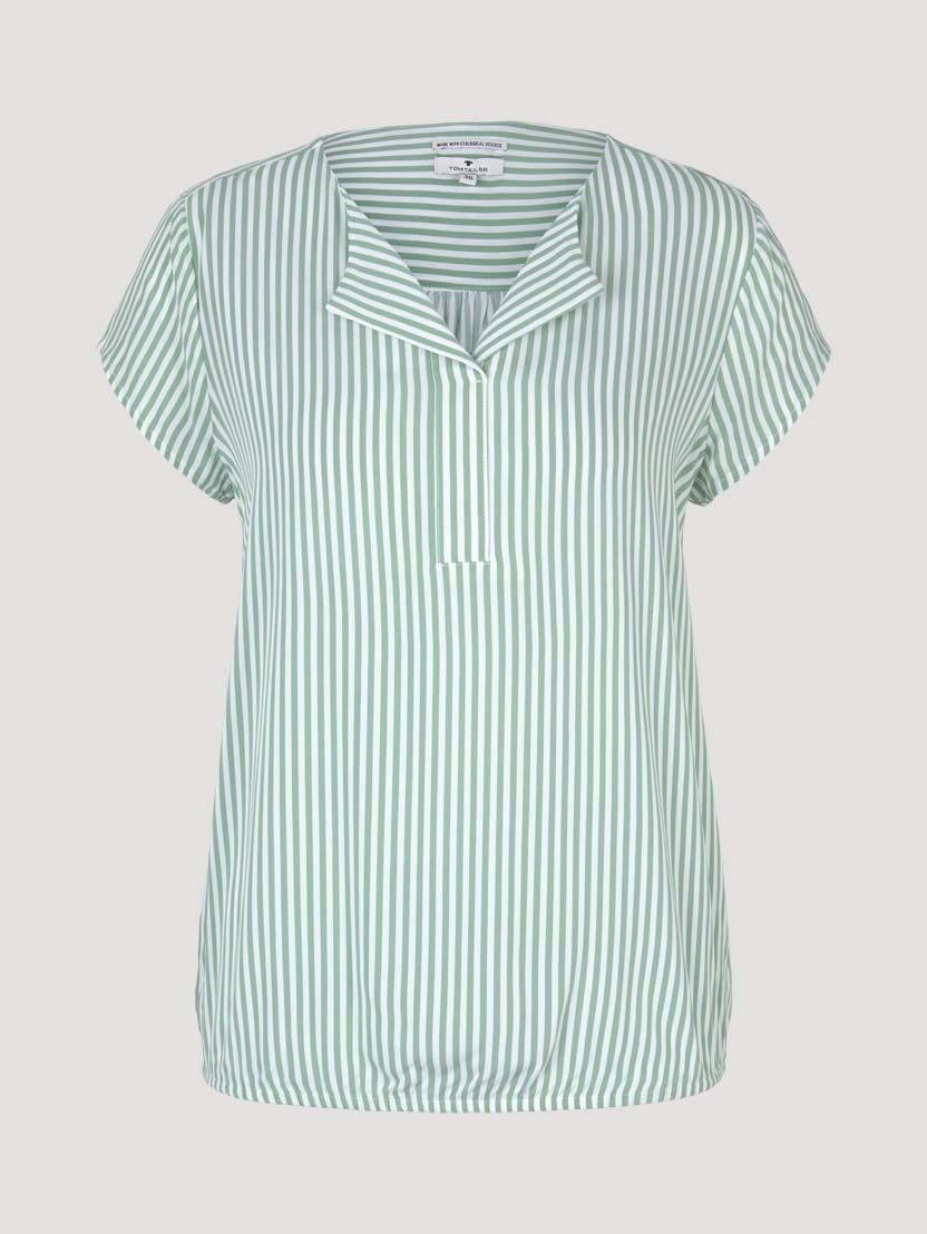 Tom Tailor Gemusterte Bluse Shirt mit LENZING ECOVERO