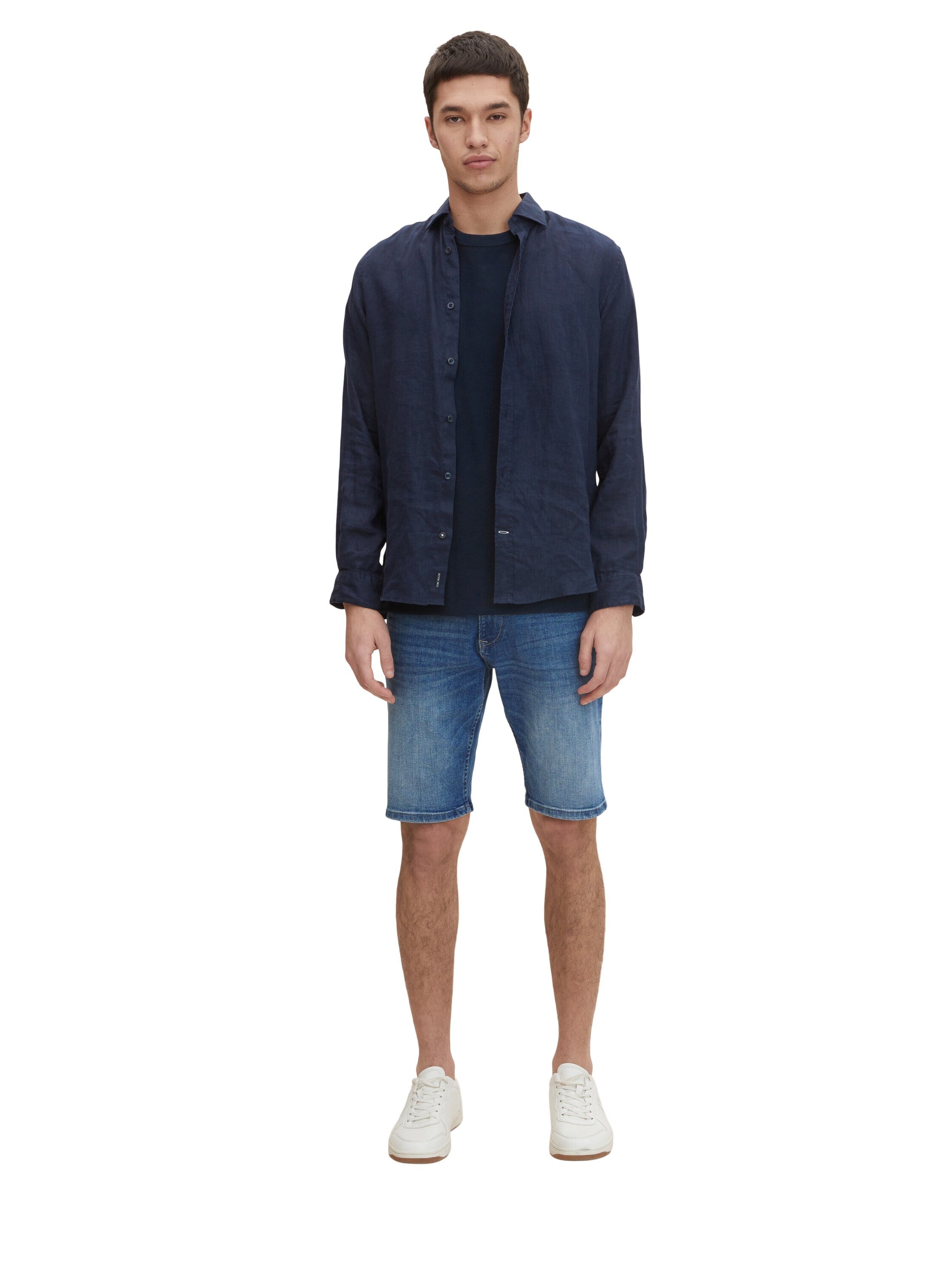 Tom Tailor Denim Male Shorts mit Gürtelschlaufen im 5-Pocket-Style