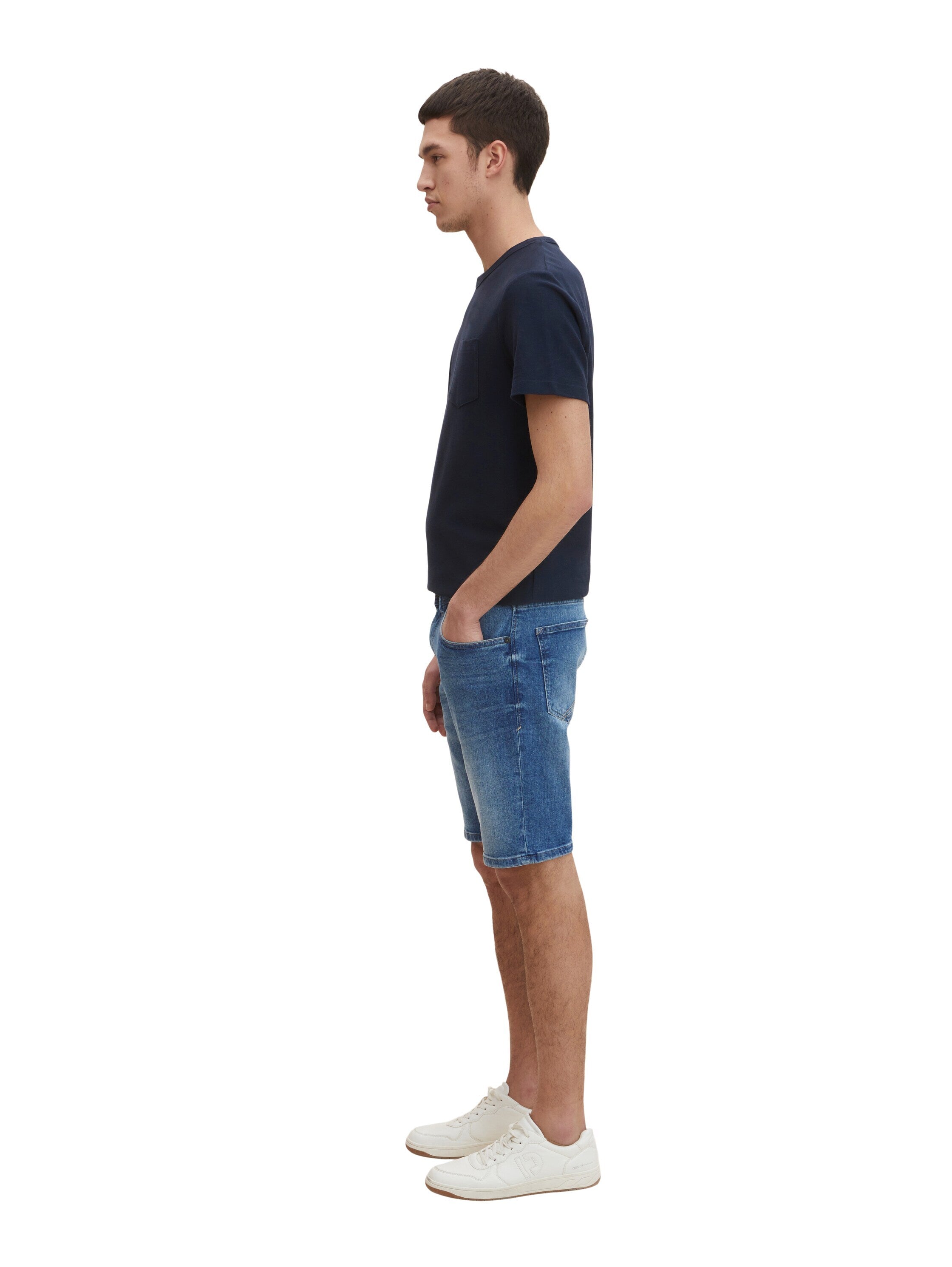 Tom Tailor Denim Male Shorts mit Gürtelschlaufen im 5-Pocket-Style