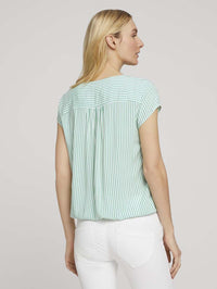 Tom Tailor Gemusterte Bluse Shirt mit LENZING ECOVERO