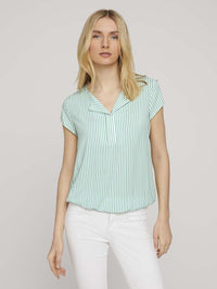 Tom Tailor Gemusterte Bluse Shirt mit LENZING ECOVERO