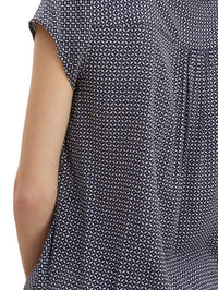 Tom Tailor Gemusterte Kurzarmbluse mit elastischem Saum