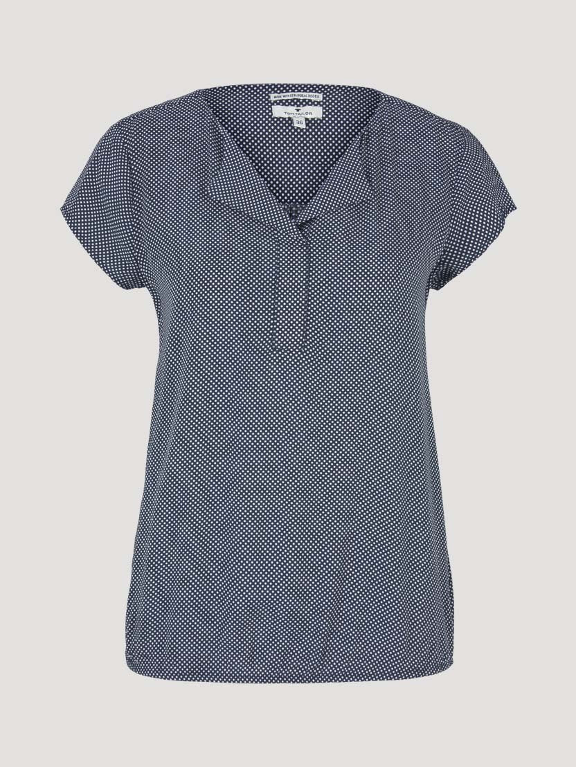 Tom Tailor Gemusterte Bluse Shirt mit LENZING ECOVERO