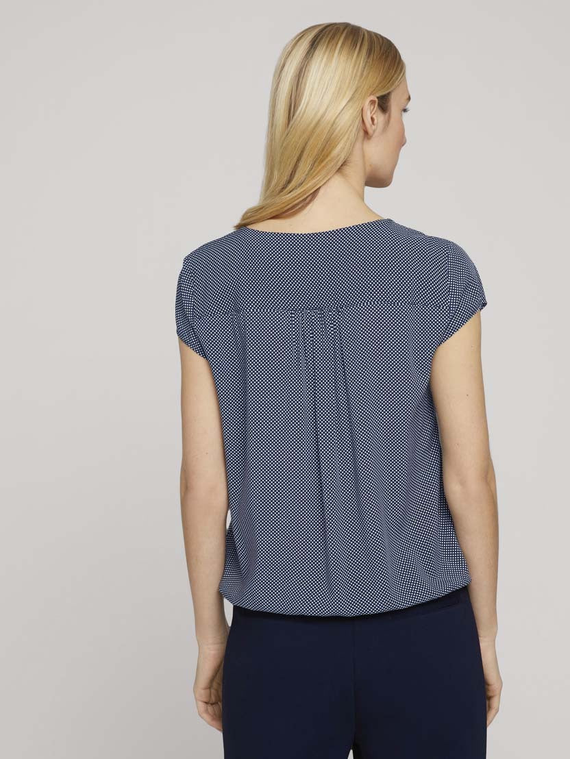 Tom Tailor Gemusterte Bluse Shirt mit LENZING ECOVERO