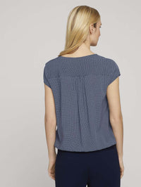 Tom Tailor Gemusterte Bluse Shirt mit LENZING ECOVERO