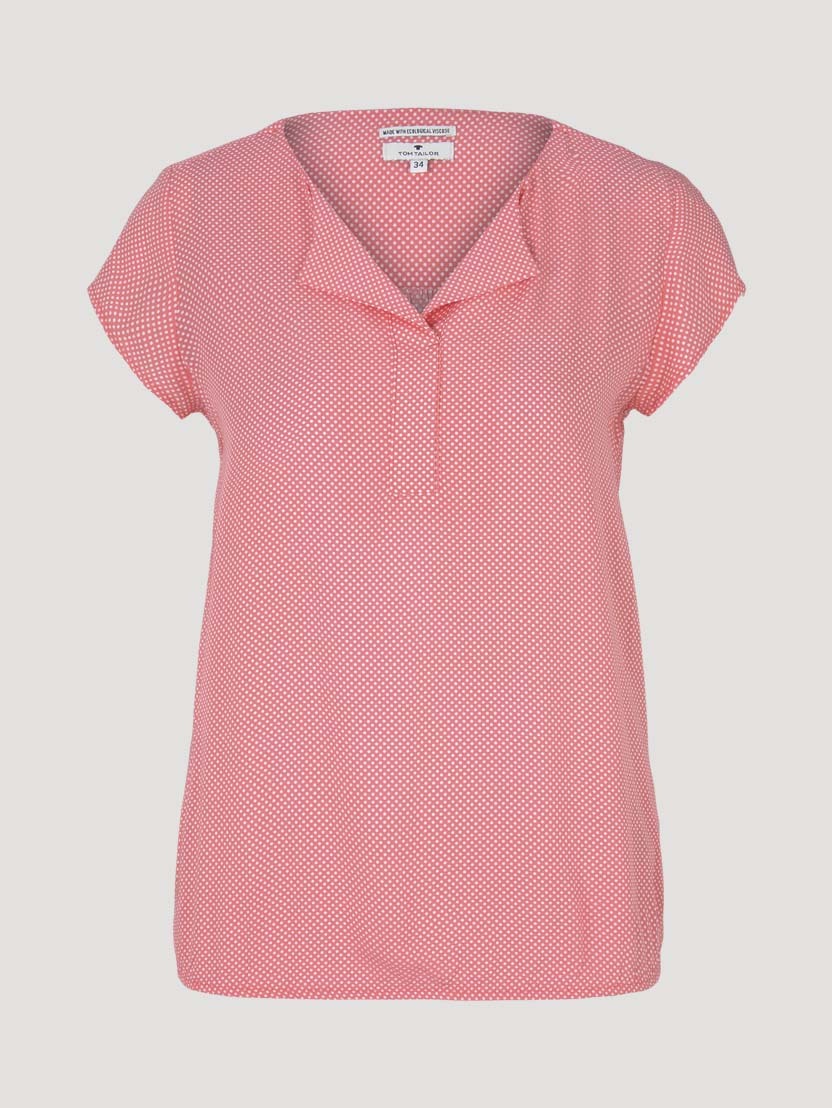 Tom Tailor Gemusterte Bluse Shirt mit LENZING ECOVERO