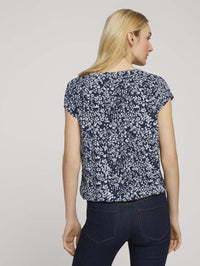 Tom Tailor Gemusterte Bluse Shirt mit LENZING ECOVERO