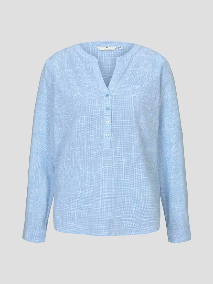 Tom Tailor Langarmshirt Shirt Henley strukturiert