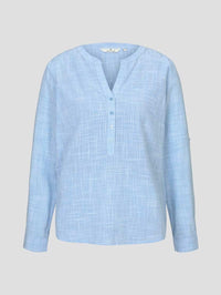 Tom Tailor Langarmshirt Shirt Henley strukturiert