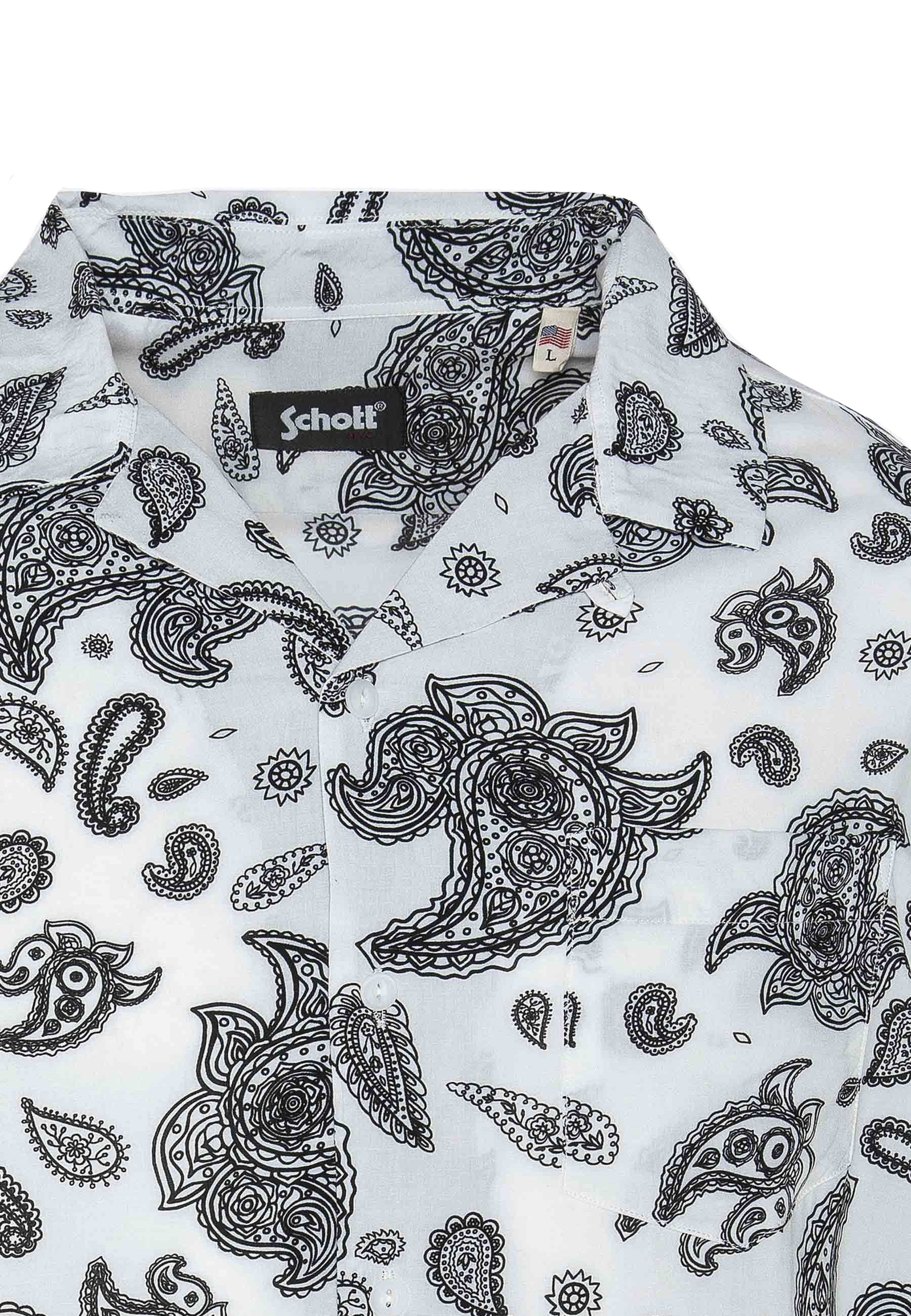 Schott Paisley-Hemd SCHRIVER mit kurzen Ärmeln