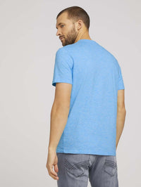 Tom Tailor T-Shirt fein gemustert mit Brusttasche R-Neck