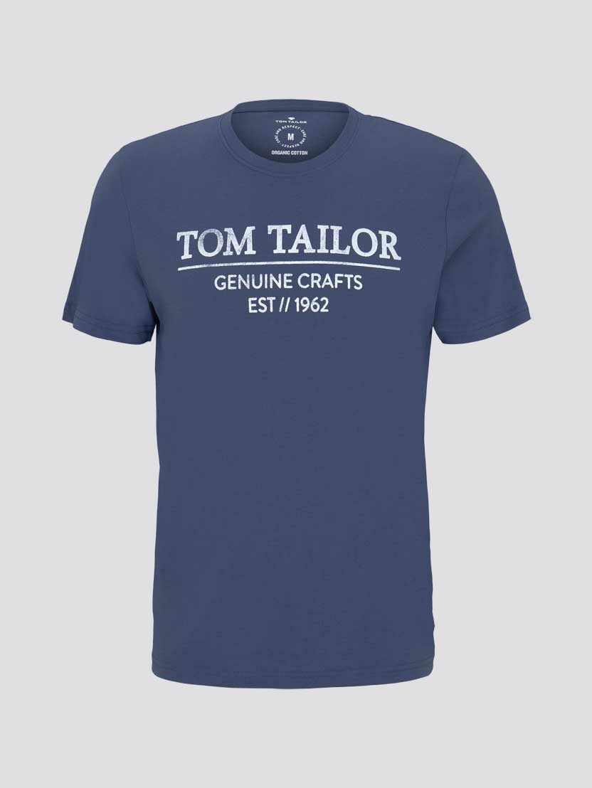 Tom Tailor T-Shirt mit Bio-Baumwolle und Print Rundhals