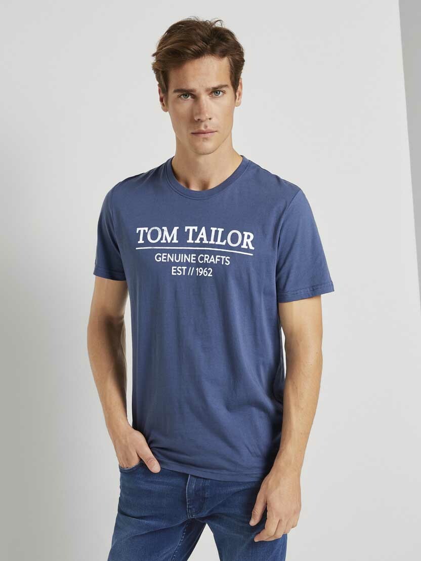 Tom Tailor T-Shirt mit Bio-Baumwolle und Print Rundhals
