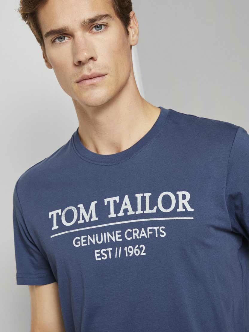 Tom Tailor T-Shirt mit Bio-Baumwolle und Print Rundhals