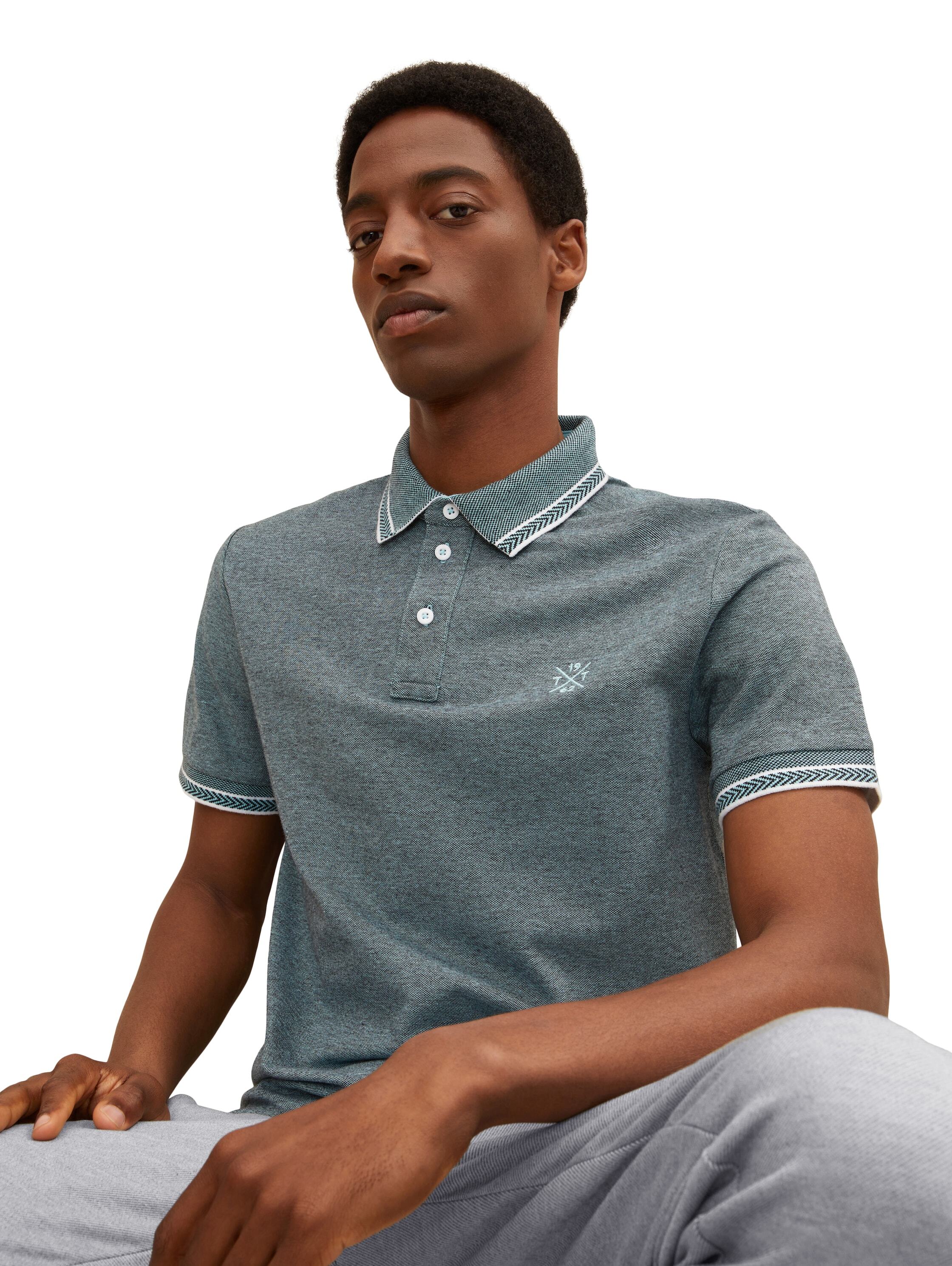 Tom Tailor Two Toned Kurzarmshirt mit Polokragen