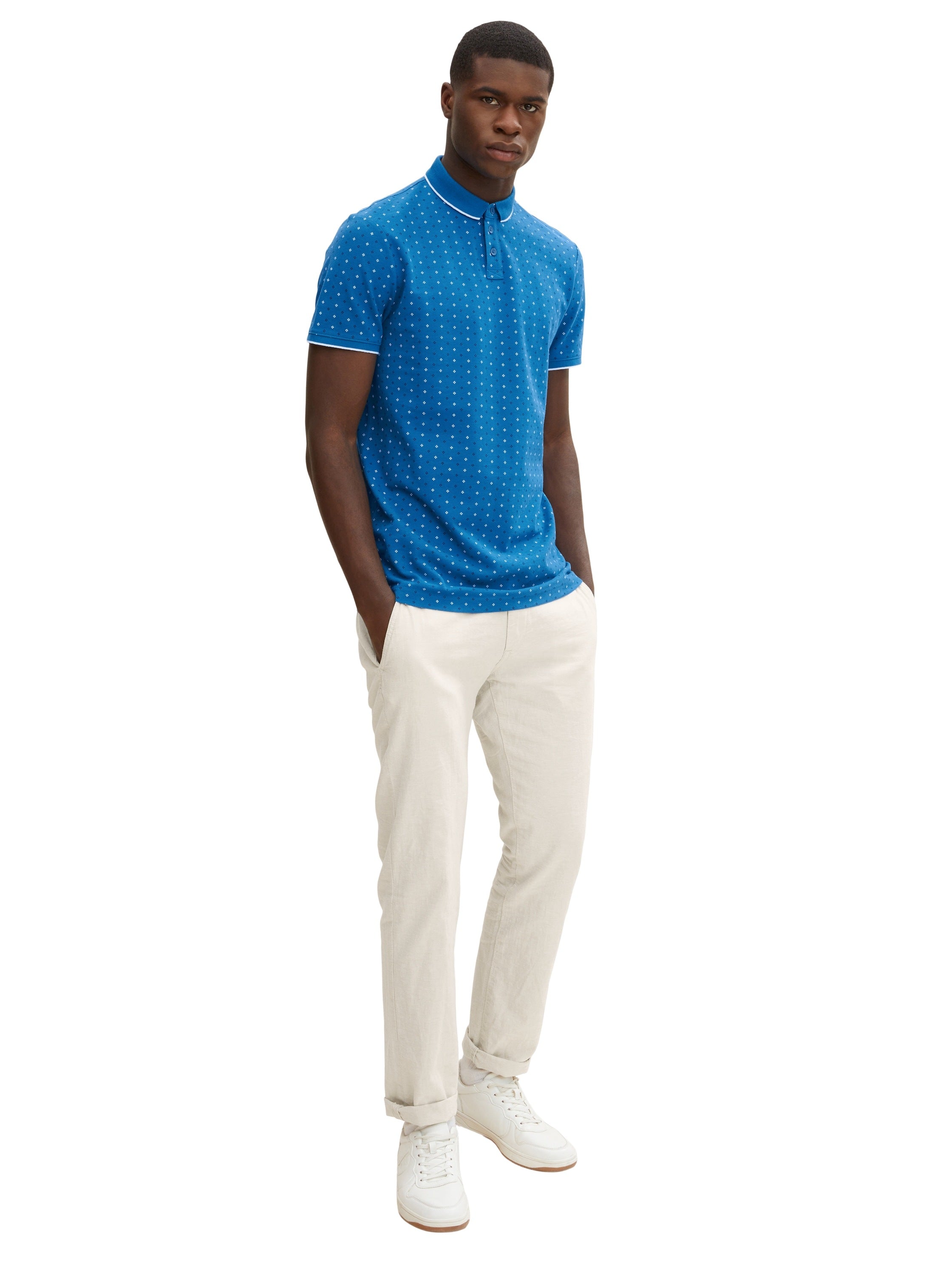 Tom Tailor Alloverprinted Kurzarmshirt mit Polokragen