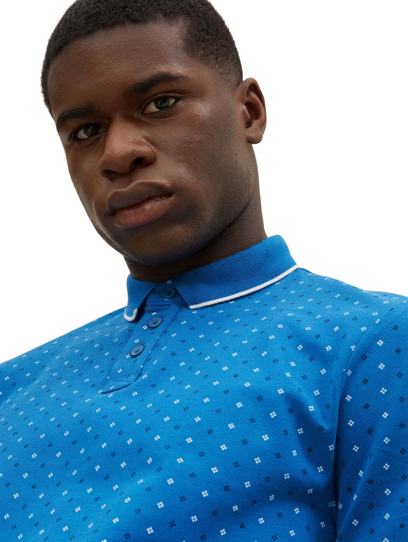 Tom Tailor Alloverprinted Kurzarmshirt mit Polokragen