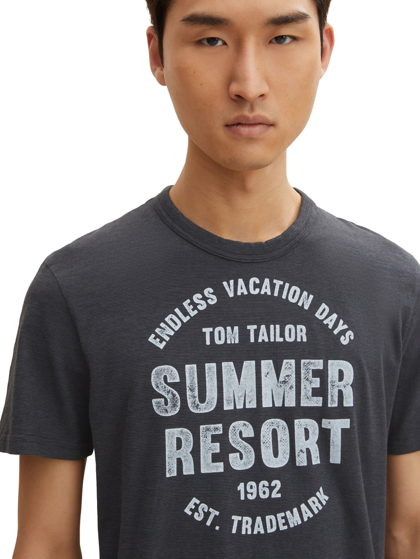 Tom Tailor Washed Printed Stripe Kurzarmshirt