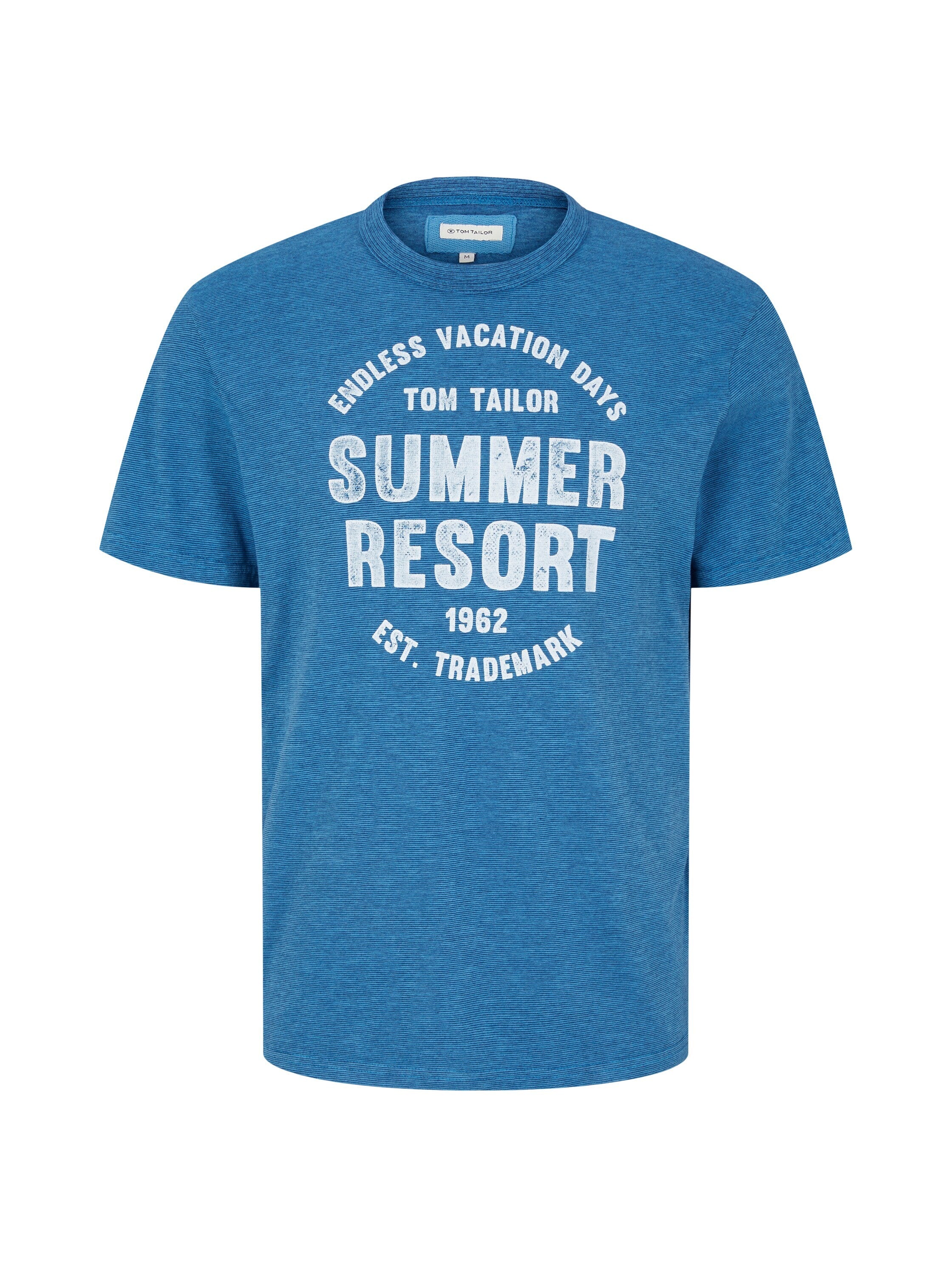 Tom Tailor Washed Printed Stripe Kurzarmshirt