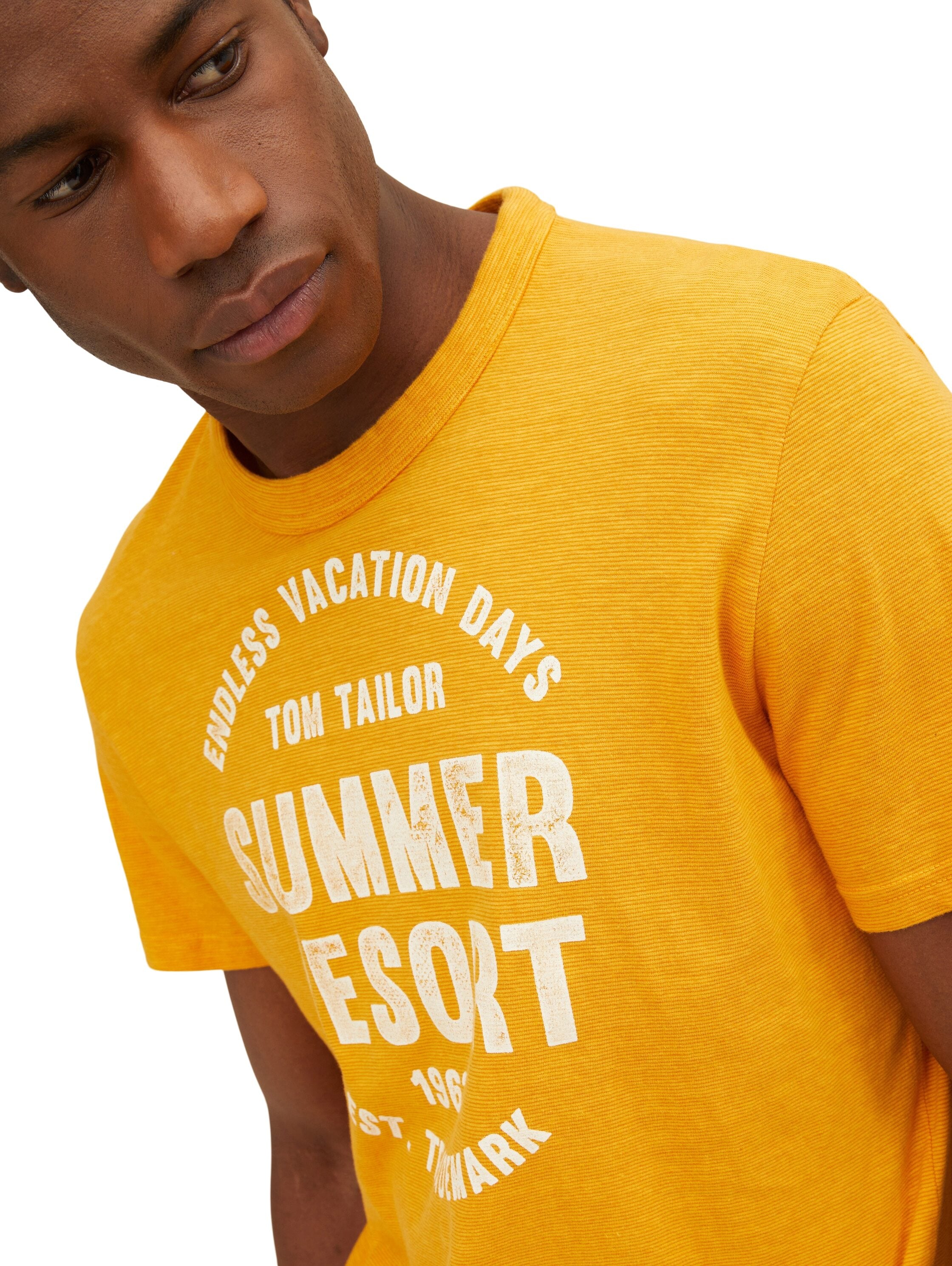 Tom Tailor Washed Printed Stripe Kurzarmshirt